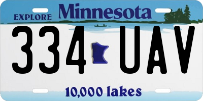 MN license plate 334UAV
