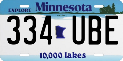 MN license plate 334UBE