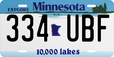MN license plate 334UBF