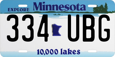MN license plate 334UBG
