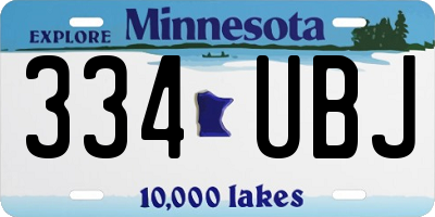 MN license plate 334UBJ