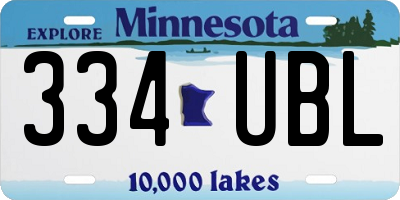 MN license plate 334UBL