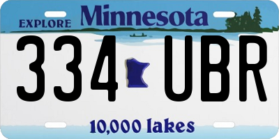 MN license plate 334UBR