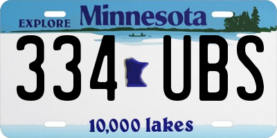 MN license plate 334UBS
