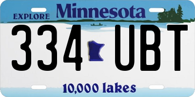 MN license plate 334UBT