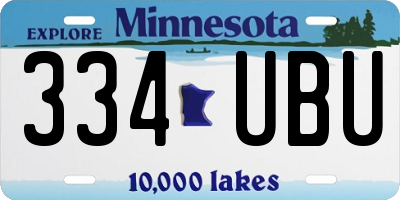 MN license plate 334UBU