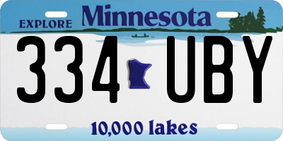MN license plate 334UBY