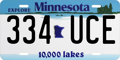 MN license plate 334UCE