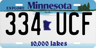 MN license plate 334UCF
