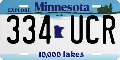 MN license plate 334UCR