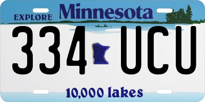 MN license plate 334UCU