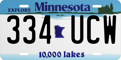 MN license plate 334UCW