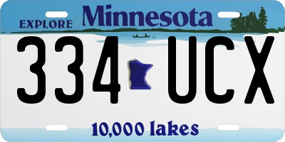 MN license plate 334UCX