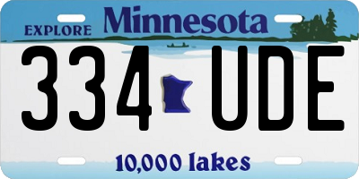 MN license plate 334UDE