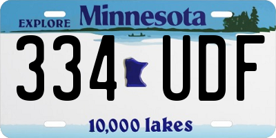 MN license plate 334UDF