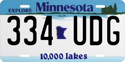 MN license plate 334UDG