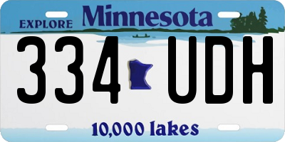 MN license plate 334UDH