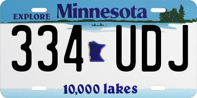 MN license plate 334UDJ