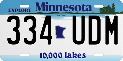 MN license plate 334UDM
