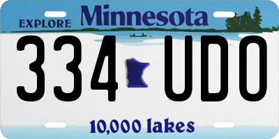 MN license plate 334UDO