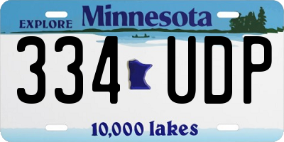 MN license plate 334UDP