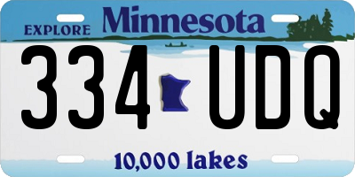 MN license plate 334UDQ