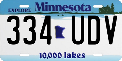 MN license plate 334UDV