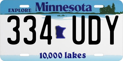 MN license plate 334UDY