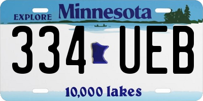 MN license plate 334UEB