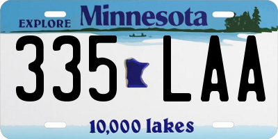 MN license plate 335LAA