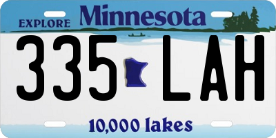 MN license plate 335LAH