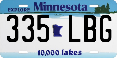 MN license plate 335LBG