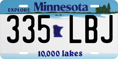 MN license plate 335LBJ