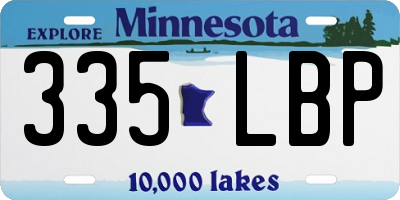 MN license plate 335LBP