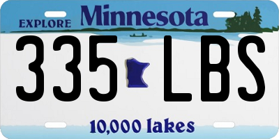 MN license plate 335LBS