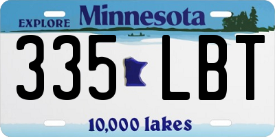 MN license plate 335LBT
