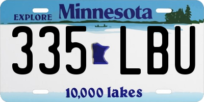 MN license plate 335LBU