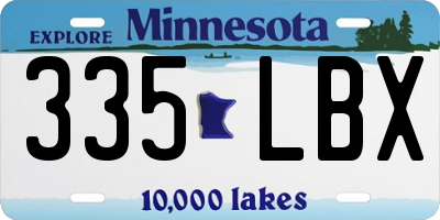 MN license plate 335LBX