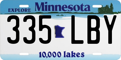 MN license plate 335LBY