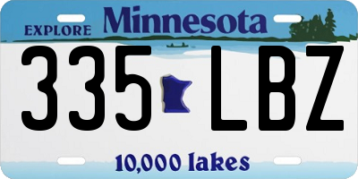 MN license plate 335LBZ