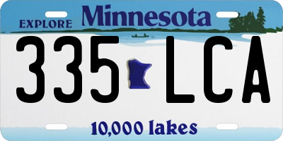 MN license plate 335LCA