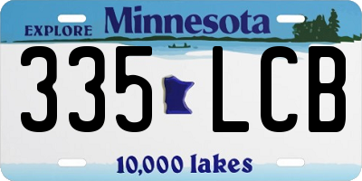 MN license plate 335LCB