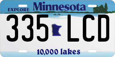 MN license plate 335LCD