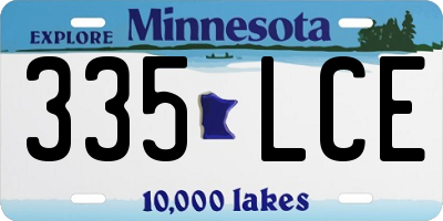 MN license plate 335LCE