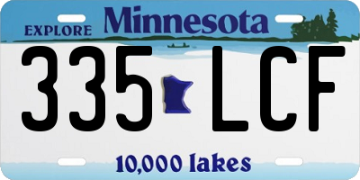 MN license plate 335LCF