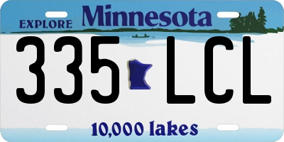 MN license plate 335LCL