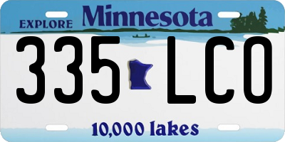 MN license plate 335LCO