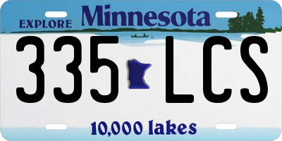 MN license plate 335LCS