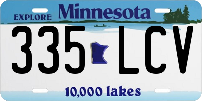 MN license plate 335LCV