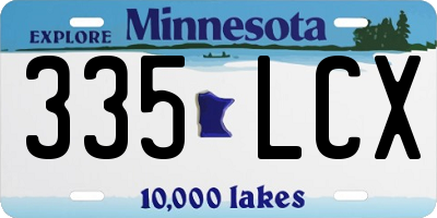 MN license plate 335LCX